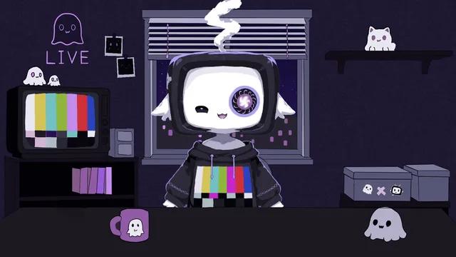 CRT Ghost VTuber: Live2D rig